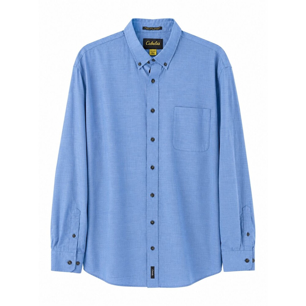 Men's Cabela's Blue Wrinkle Free Long Sleeve Button Down Shirt Size XLT